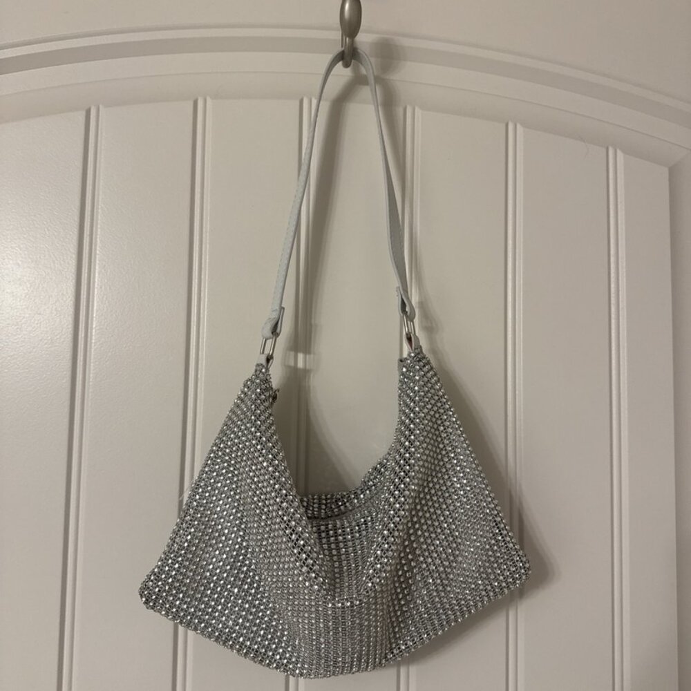 Silver Rhinestone Shoulder Bag